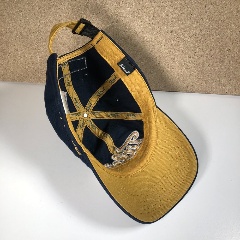 Titleist FJ Pro V1 Adjustable Hat Blue Gold Golf Strapback Cap OSFM WVU - Picture 6 of 10